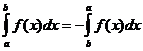 integral(a..b, f(x)*dx) = - integral(b..a, f(x)*dx)
